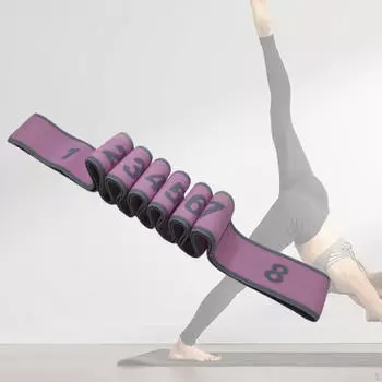 Растягивающийся ремень для йоги с несколькими петлями, неэластичный эспандер для упражнений для тренажерного зала, фитнеса, 4cmx135cm_Blue