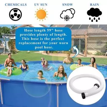Растягивающийся шланг для бассейна с гофрированной структурой и зажимами Простая установка Сменный шланг для фильтра для бассейна для адаптера INTEX A