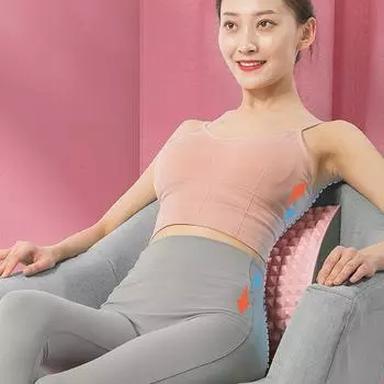 Растяжитель для шеи и спины, растяжитель для шеи и поясницы для облегчения боли, растяжитель для спины Refresh, растяжитель для йоги для расслабления талии розовый