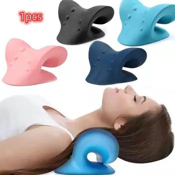 Растяжитель для шеи, плеч, шеи, обезболивающее устройство для вытяжения шейного отдела позвоночника, подушка для облегчения боли, выравнивание шейного отдела позвоночника 1pcs розовый