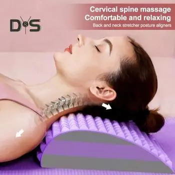 Растяжка для шеи и спины Массажер для снятия боли в шейном отделе позвоночника Массажер для облегчения боли в пояснице Подушка из ЭВА Ишиас Грыжа межпозвоночного диска Сколиоз Растяжка для поясницы Кресло для спины фиолетовый