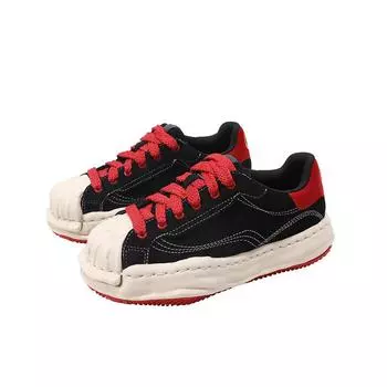 Растворенная обувь Sanyuan Kangyu 2025 весна новая ретро повседневная обувь для скейтборда круглый носок толстая подошва голова тигра ракушка трендовая обувь 35