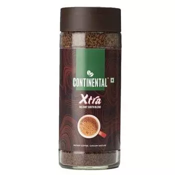 Растворимый кофе Continental Coffee XTRA в порошке | Банка 200 г | 30% цикория и 70% робусты | Растворимый кофе средней обжарки