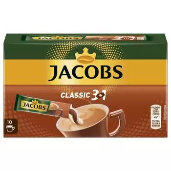 Растворимый кофе Jacobs 3in1 в стиках 10 упаковок