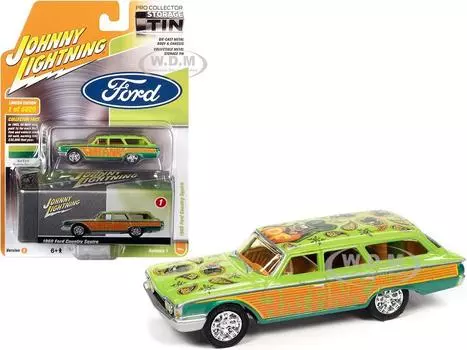 Rat Fink 1960 Ford Country Squire Rat Fink Mini Car 164 Зеленый/Оранжевый зелёный