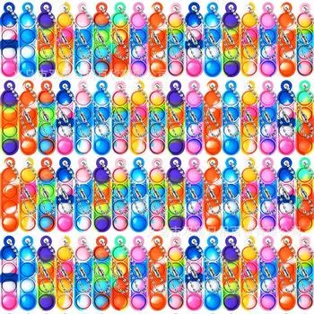 Rat Killer Pioneer Finger Bubble Music Keychain Decompression Toy Decompression Keychain Pendant Rainbow Press Music