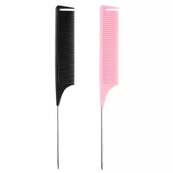 Rat Tail Comb Convenient Teasing Lightweight Comb for Smoothing and Styling Hair чёрный