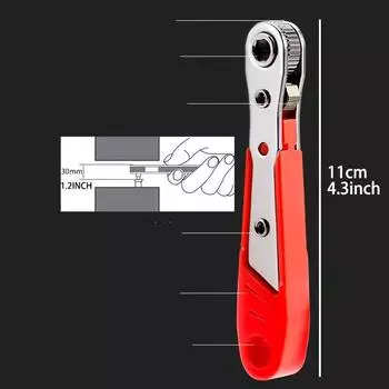 Ratchet Screwdriver with Narrow Space Ratchet Handle, Front & Rear, Elbow Wrench, Right Angle Bending, Cross Screwdriver, Non-Slip Grip 1pc