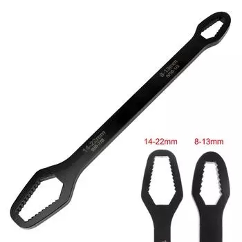 Ratchet Spanner Adjustable Glasses Wrench 45# Stailless Steel for Bicycle Motorcycle Car Torx Wrench Repairing Tools 8-22mm чёрный
