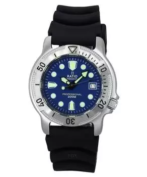 Ratio FreeDiver Professional Кварцевые часы с сапфировым стеклом и синим циферблатом 22AD202-BLU 200M Мужские часы