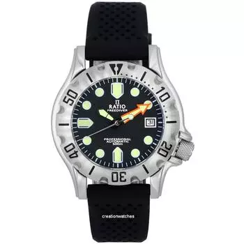 Ratio FreeDiver Профессиональные мужские часы с сапфировым стеклом с черным циферблатом RTF009 500M чёрный