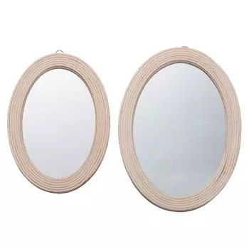 Rattan Wall Mirror Makeup Mirrors for Entryways Farmhouse Living-Room Bathroom