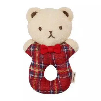 Rattle Made in Japan Animal Lively Baby Toy Baby Toy Boys Girls Baby Kids Baby Baby Gift Red [MIKI HOUSE] 46-1297-492