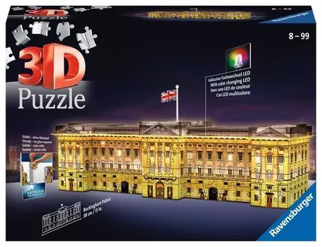 Ravensburger 216 деталей 3D пазл Букингемский дворец Ночной выпуск 3D пазл 12529 6