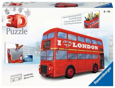 Ravensburger 216 Piece 3D Puzzle London Bus 3D Puzzle 12534 0