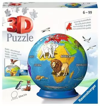 Ravensburger 3D Puzzle Kids Globe Gray [3D Puzzle] 6118403,