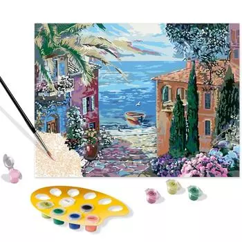 Ravensburger CreArt Средиземноморский пейзаж 20218 8 (Раскраска по номерам Живопись маслом Искусство Живопись)