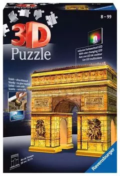Ravensburger Spieleverlag Ravensburger 216 Piece 3D Puzzle Arc de Triomphe Night Edition 3D Puzzle 12522 7