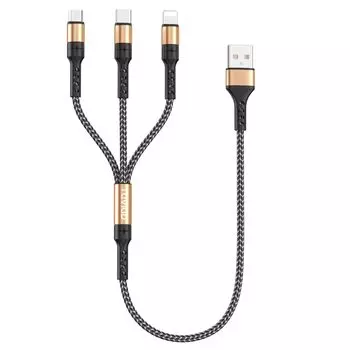 RAVIAD 3в1 кабель для зарядки Короткий USB-кабель 3A Быстрая зарядка 3 в 1 Кабель для зарядки USB Type C Кабель Micro USB Кабель для зарядки телефона Can power 3