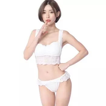 RAVIR Нижнее белье Комплект женский, размер S, чашка, оборки, без стресса, формирующий грудь, беспроводной, милый, удобный, деликатный, эластичный, посадка,