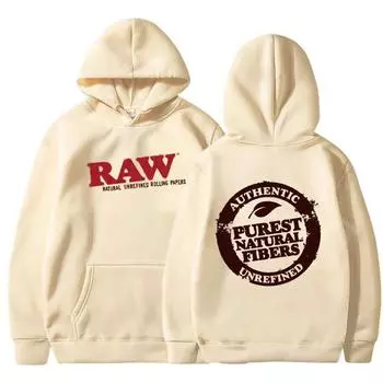 RAW Fashion Hoodie Мужская толстовка из флиса с капюшоном Harajuku Hip Hop Повседневная мужская женская толстовка Высококачественный пуловер с капюшоном S
