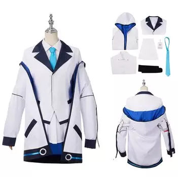 Raw Salt Noah Косплей Униформа Косплей 7 предметов Синий Красный Косплей Noah Боевая форма Синий Архив Косплей Костюм Raw Salt Noah Униформа Старшая школа белый