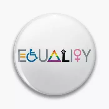 Равенство, настраиваемая мягкая пуговица, булавка на лацкан, брошь, ювелирное изделие, подарок, милый креативный декор, значок с героями мультфильмов, женский воротник, металлический воротник