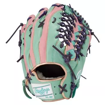 Rawlings Adult Baseball Glove Glove Soft PRO EXCEL Wizard COLORS Size GR4FHW2CB88MG throwers hand HOH® #02 [For Outfielders] 12.5 Mint/Pink For
