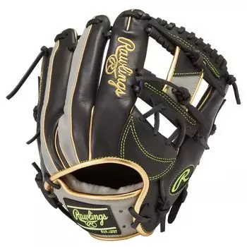 Rawlings Adult Baseball Glove Glove Soft Wizard COLORS Size GR4FHWN52MG throwers hand HOH® #01 [For Infielders] 11.25 Black/Gray For right-handed