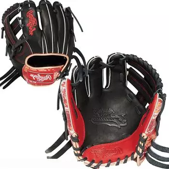 Rawlings Adult Baseball Glove Glove Training Glove Specification for Size T 10 Inches GH1FGTK4T Throwers (Leather Hardball) Black/Scarlet For