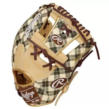Rawlings Перчатки для бейсбола для взрослых, софтбол [для игроков в инфилде] HYPER TECH GRAPHIC -Tartan Check- GR4FHTGN62 Camel Размер 11,25 дюймов Для игроков-правшей