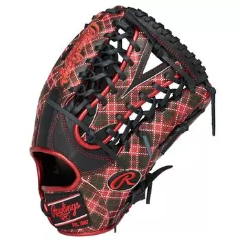 Rawlings Adult Baseball Glove Softball HYPER TECH GRAPHIC GR4FHTGY719 Black Size inches throwers hand [For Outfielders] -Tartan Check- 12.75 For чёрный