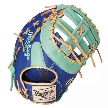 Rawlings Baseball Adult Softball Softball HYPER TECH COLORS for MEN Size GS4FHTC3ACD throwers hand [Catcher/First] 12.5 Indigo/Mint For right-handed