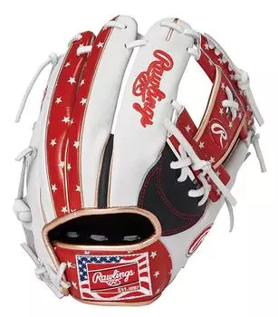 Rawlings Baseball Adult USA HOH Softball Glove Stars and Stripes MODEL GR1R4N62 Size inches throwers RGGC#4 [For Infielder] Navy/White 11.25 For
