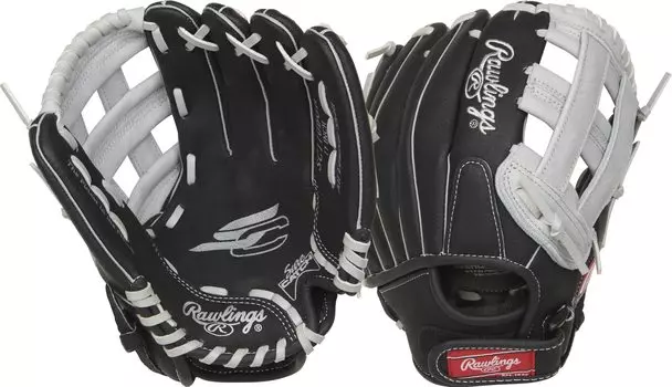 Rawlings SureCatch Youth Baseball Glove Throwing T-Ball & Right-handed 11 Black/Gray