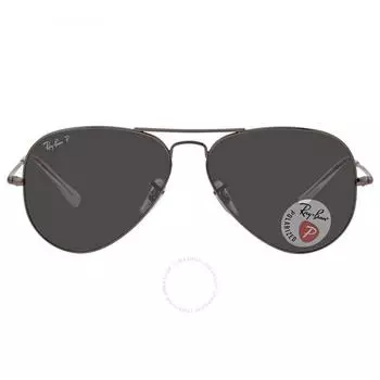 Ray Ban Aviator Metal II Polarized Black Aviator Unisex Sunglasses RB3689 004 48 58