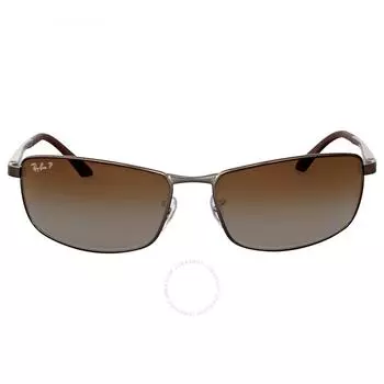 Ray Ban Brown Gradient Rectangular Men s Sunglasses RB3498 029 T5 64