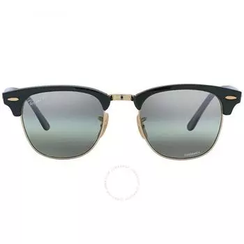 Ray Ban Clubmaster Chromance Polarized Silver Green Unisex Sunglasses RB3016 1368G4 49