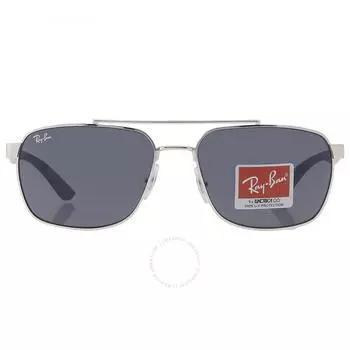 Ray Ban Dark Gray Rectangular Unisex Sunglasses RB3701 924387 59
