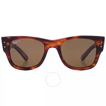Ray Ban Mega Wayfarer Polairzed Brown Square Unisex Sunglasses RB0840S 954 57 51