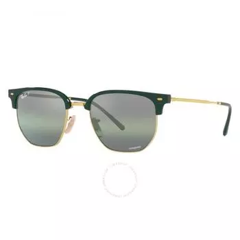 Ray Ban New Clubmaster поляризационные зеленые зеркальные солнцезащитные очки унисекс RB4416 6655G4 53