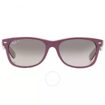 Ray Ban New Wayfarer Classic Gray Gradient Polarized Rectangular Unisex Sunglasses RB2132 6606M3 55