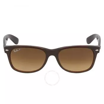 Ray Ban New Wayfarer Классические коричневые поляризованные прямоугольные солнцезащитные очки унисекс с градиентом RB2132 6608M2 55