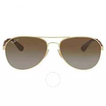 Ray Ban Polarized Brown Gradient Aviator Sunglasses RB3549 001 T5 58