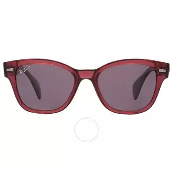 Ray Ban Polarized Dark Violet Square Unisex Sunglasses RB0880S 6639AF 52