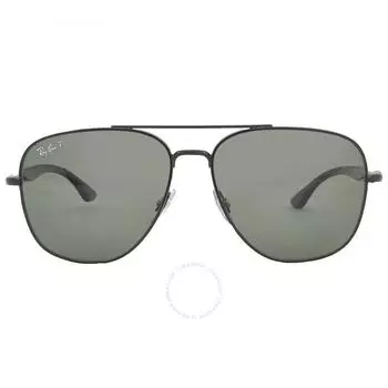 Ray Ban Polarized Green Square Unisex Sunglasses RB3683 002 58 59