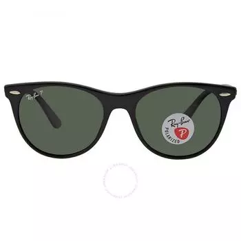 Ray Ban Wayfarer II Classic Polarized Green Classic G 15 Round Unisex Sunglasses RB2185 901 58 55