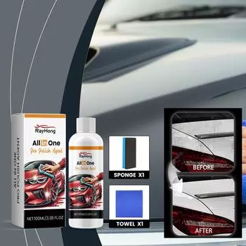 RAYHONG Car Coating Покрытие Средство для нанесения воска на лакокрасочное покрытие Противообрастающее средство Осветляющее средство Уход за лакокрасочным покрытием автомобиля Водоотталкивающее средство 100ML