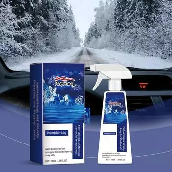 Rayhong Windshield Ice Melt Spray Автомобильный размораживатель лобового стекла Спрей для таяния снега 100ml
