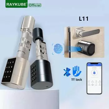 RAYKUBE L11 TT Lock BEL Fingerprint Cylinder Цифровой дверной замок с регулируемой длиной цилиндра Пароль/Ключ/TT Lock APP Unlok